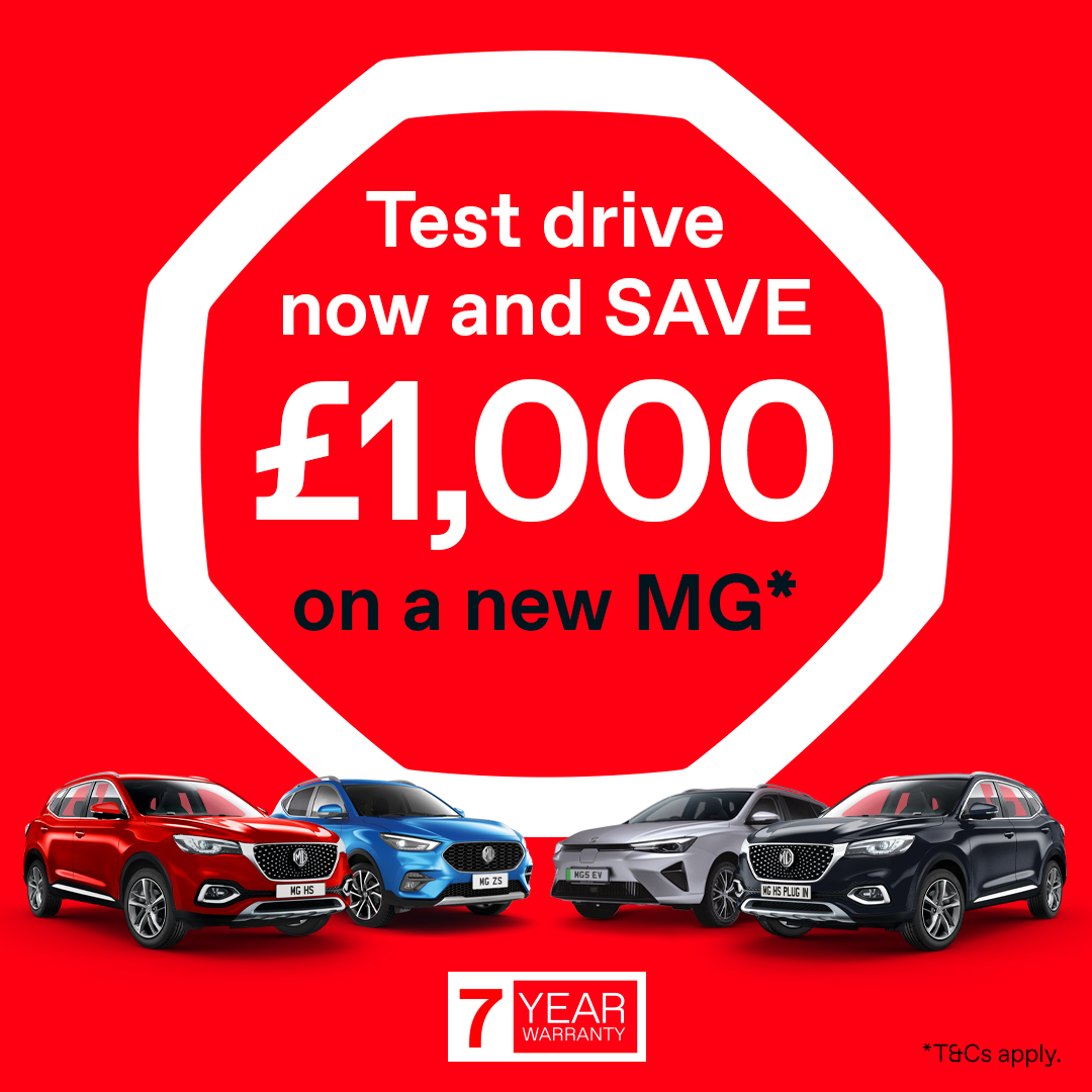 MG Test Drive and Save £1,000 Hawkins Cornwall