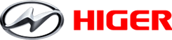 Higer logo in bright red lettering.