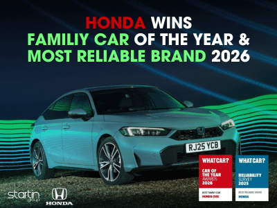 Honda Civic Wins Family Car of the Year 2026 | Reliable Hybrid Hatchback at Startin Honda
