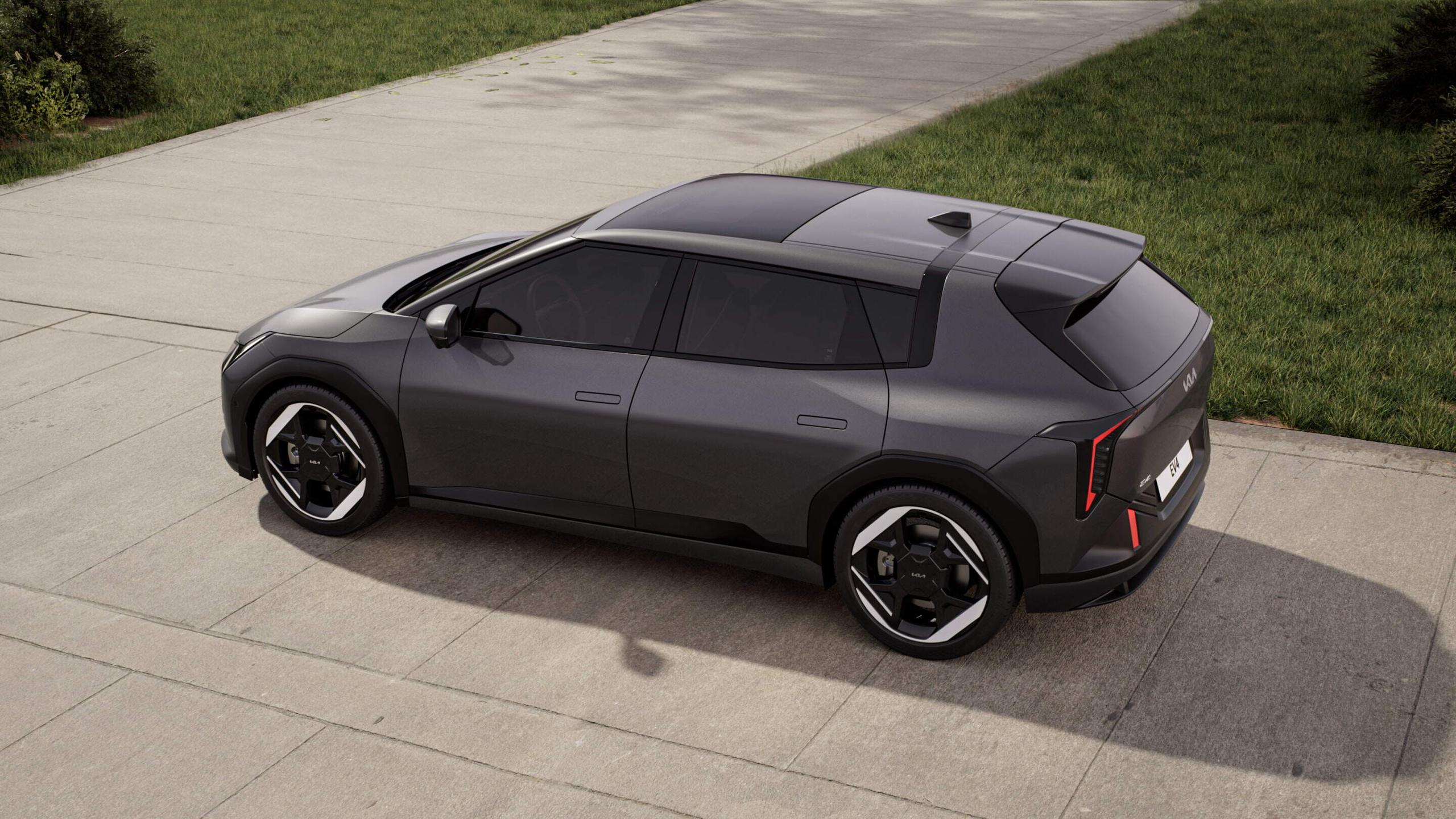 top view of a grey kia ev4