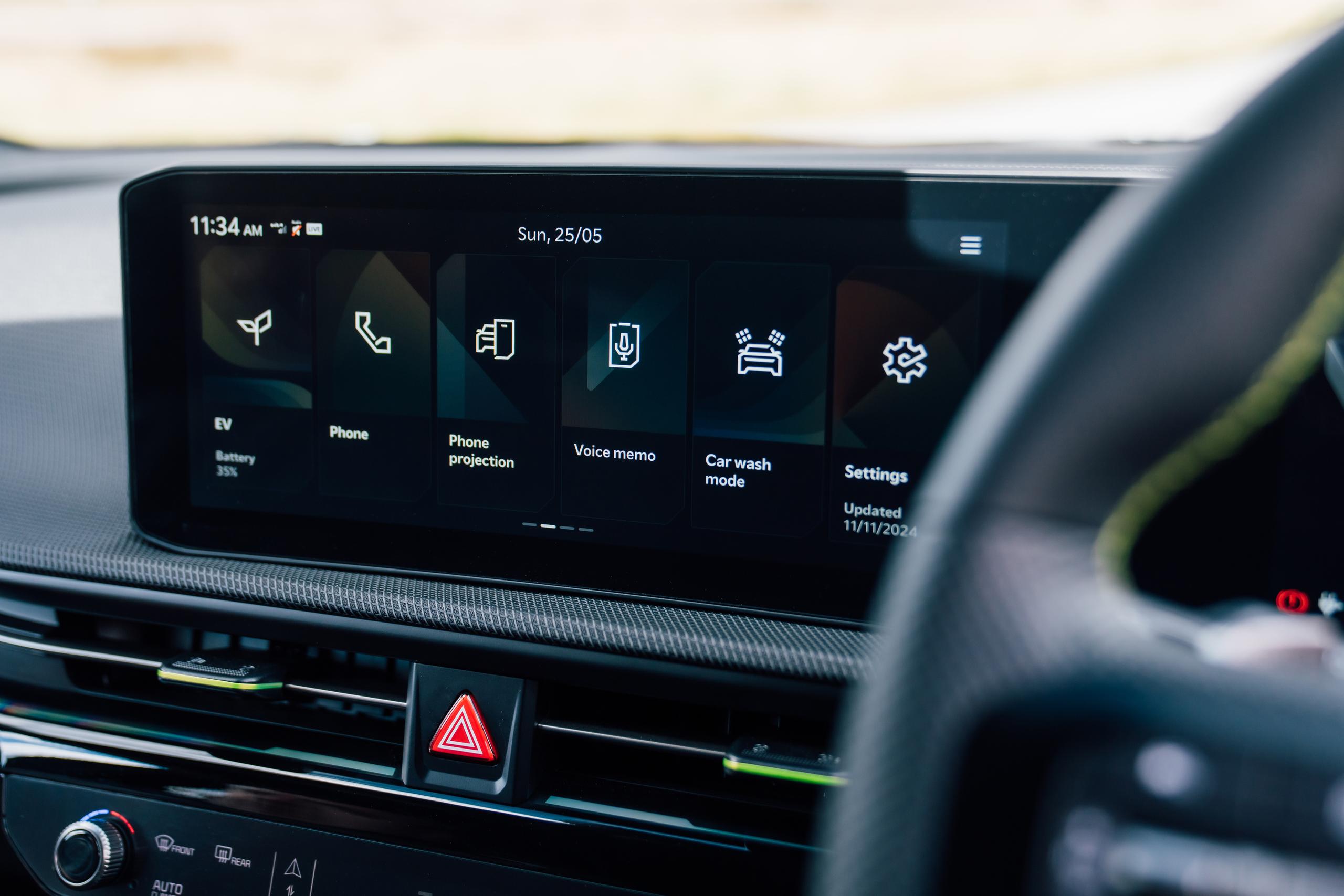 infotainment of Kia EV6 GT