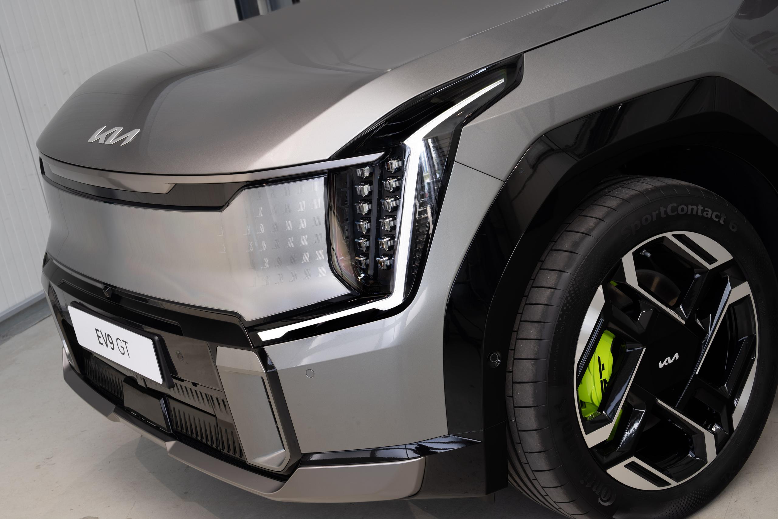 up close front view of Kia EV9