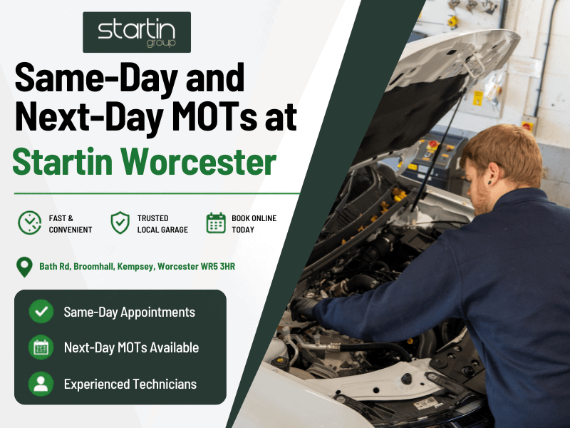 Same-Day and Next-Day MOTs at Startin Worcester