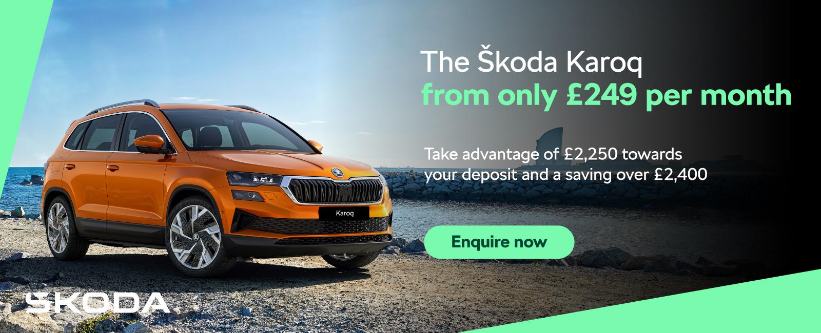 The Skoda Karoq from only £249 per month