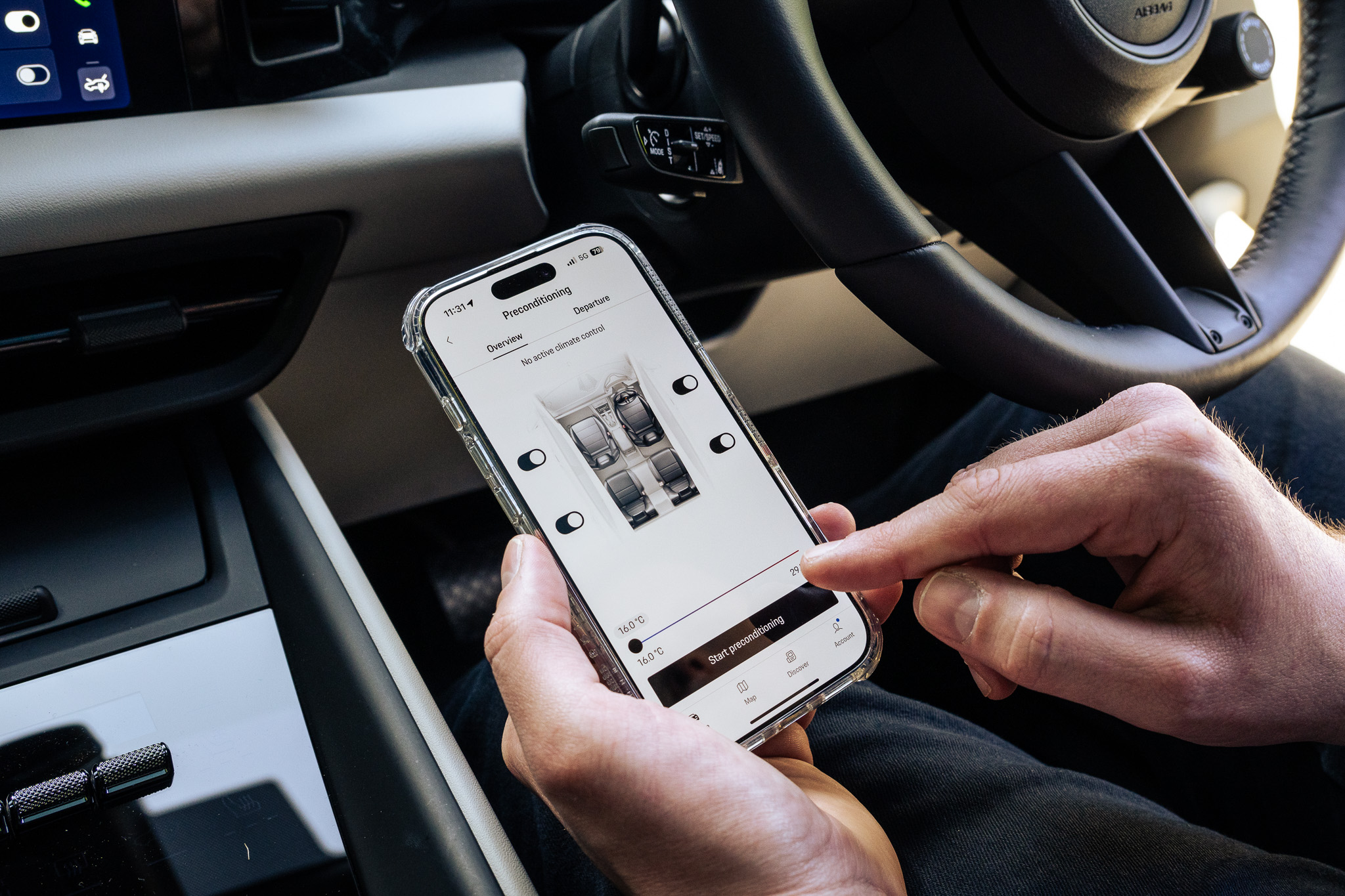 Porsche Preconditioning in the app