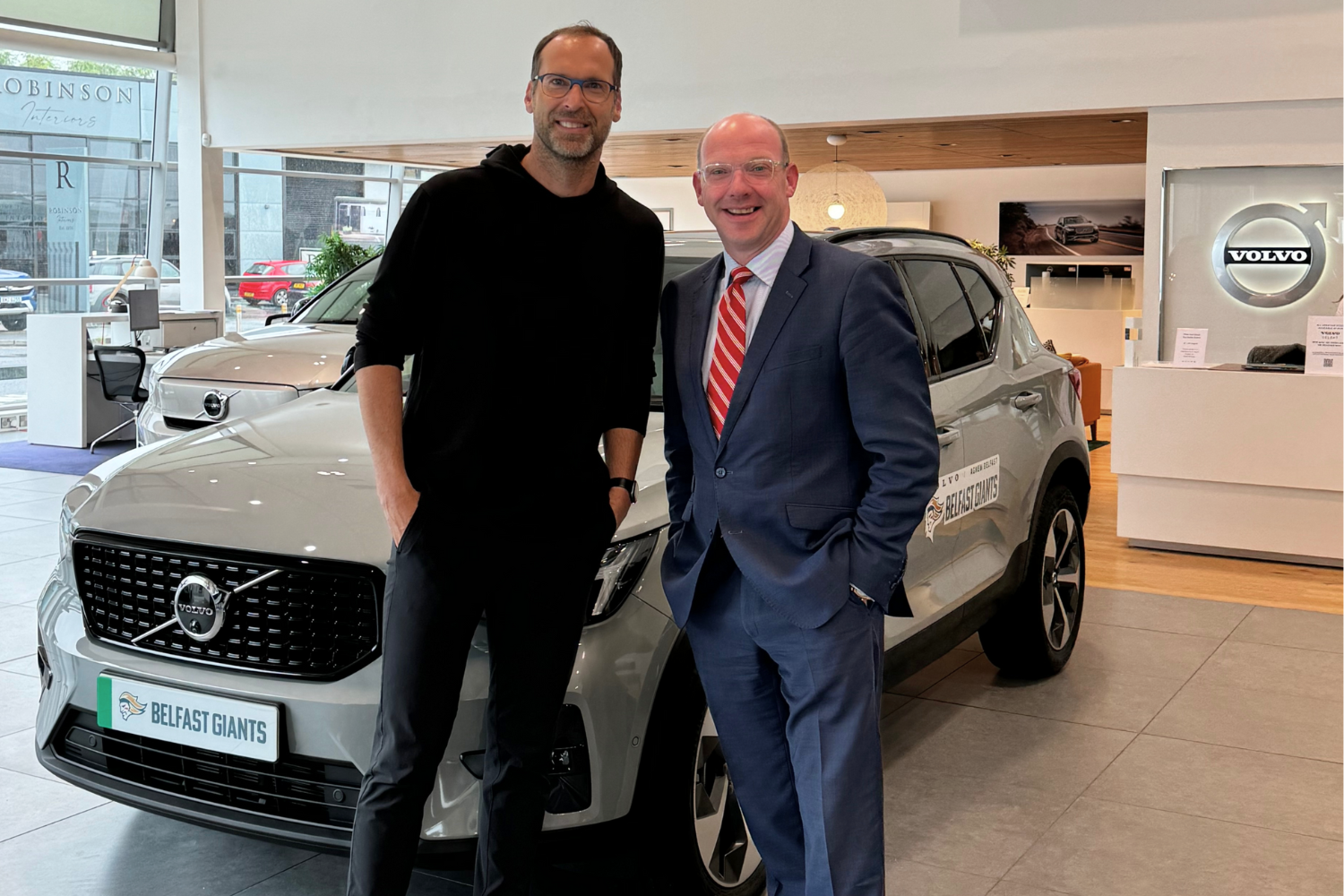 Belfast Giants  Star Petr Čech pictured with his new volvo.