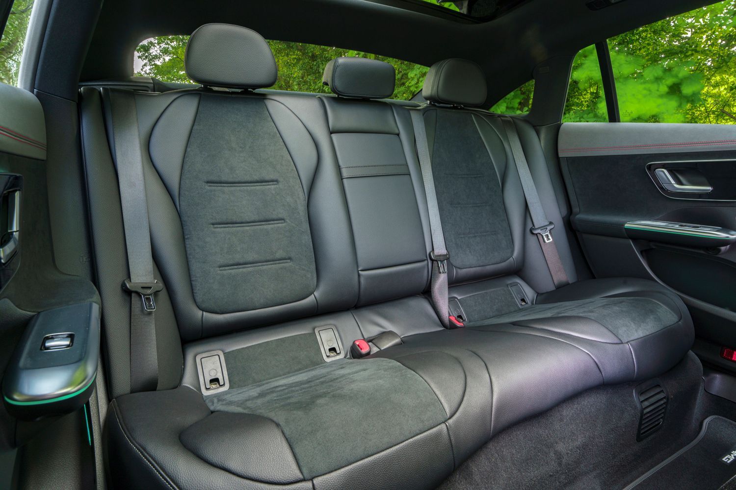 Mercedes-Benz EQE Saloon interior black back seats.