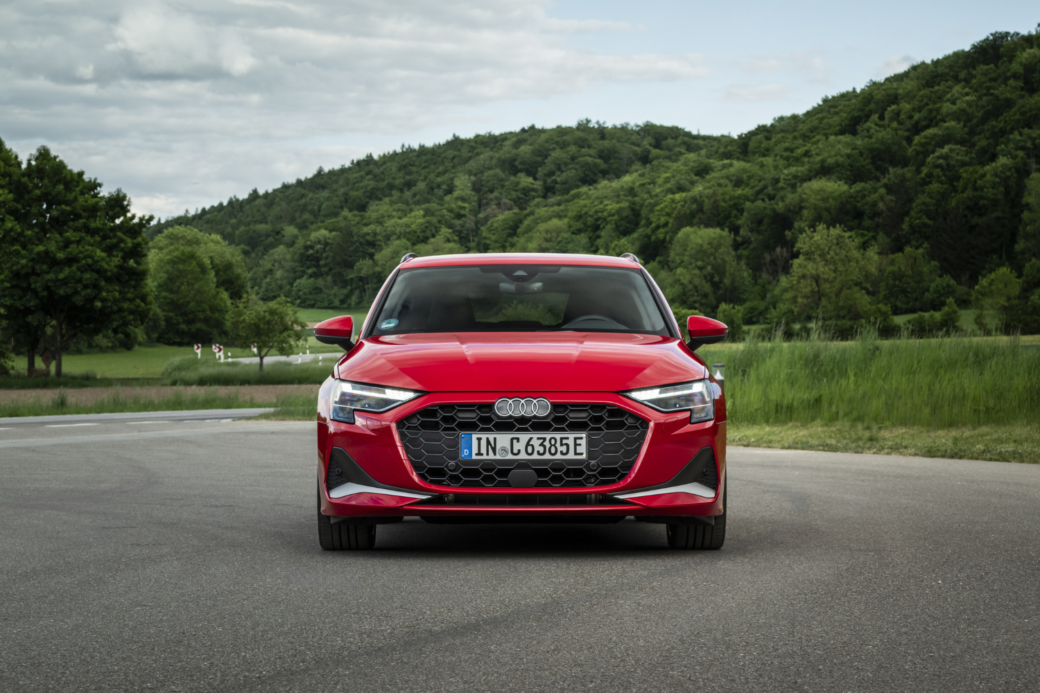 Audi A3 Sportback TFSI e in progressive red.