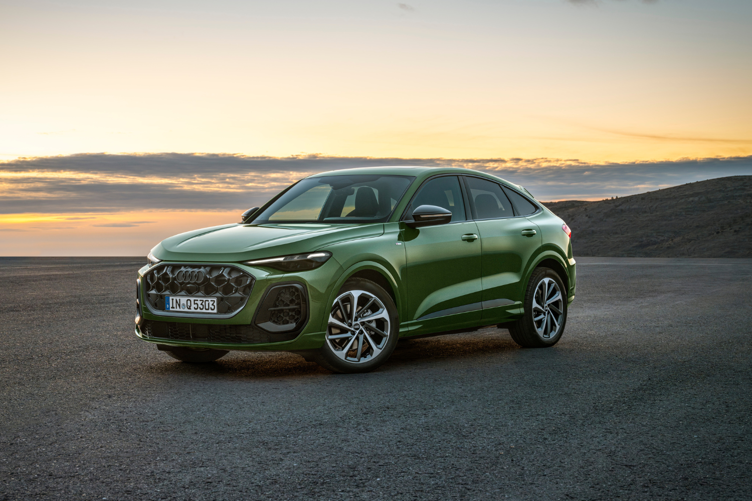 The newly updated Audi Q5 Sportback in District green metallic.