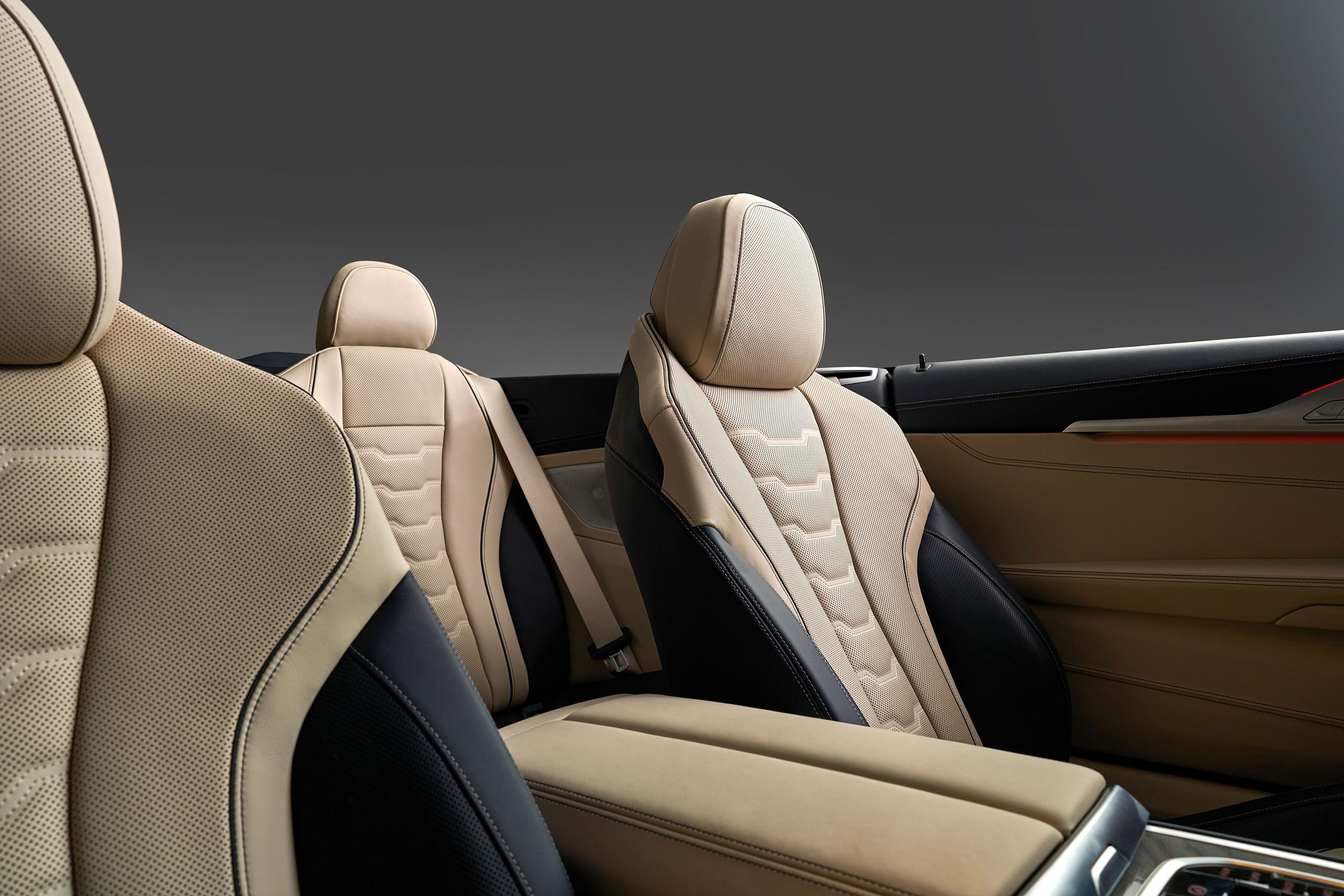 New BMW 8 Series Convertible cream leather seats