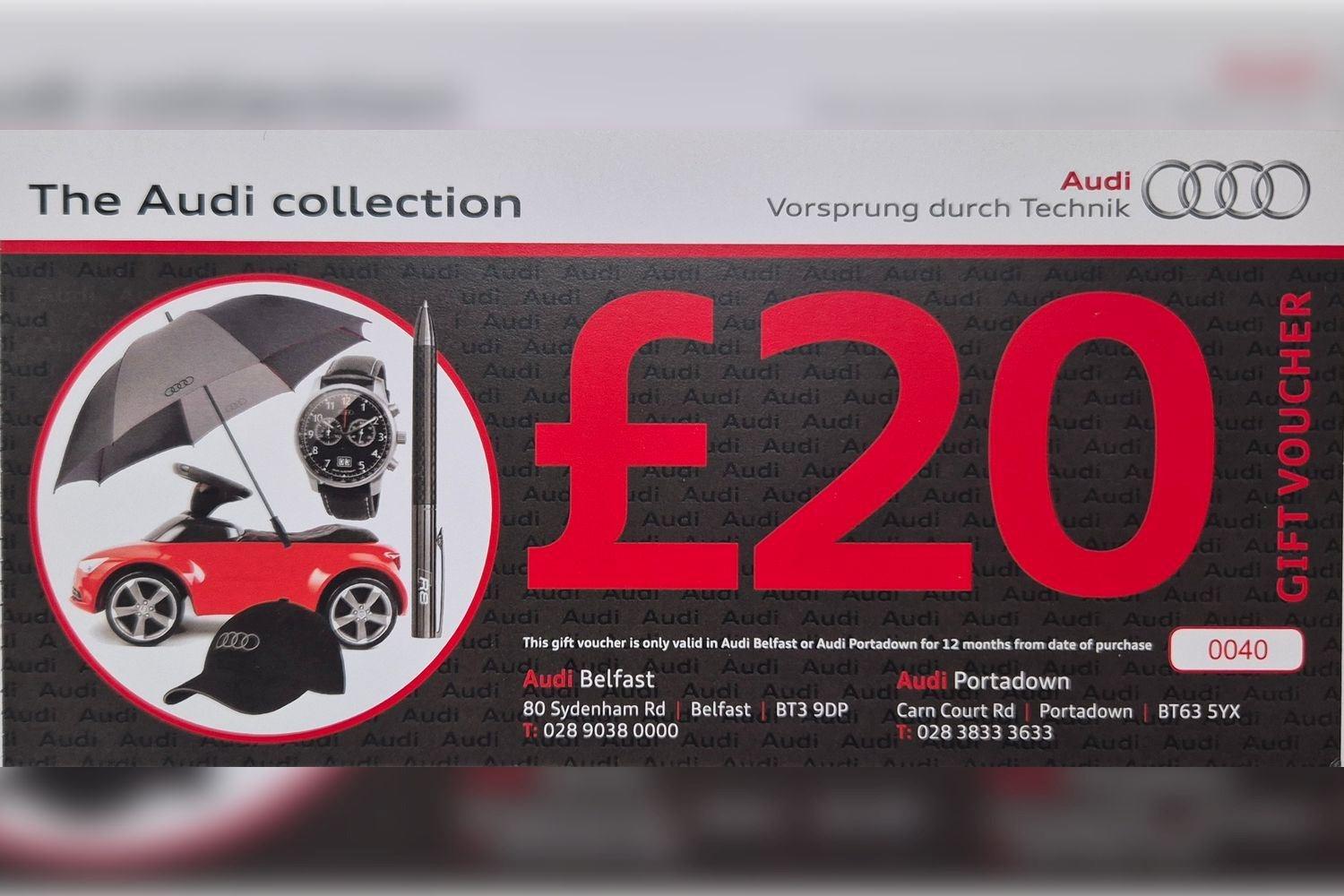 Audi £20 gift voucher