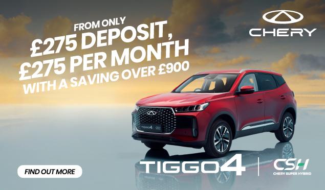 The Chery TIGGO 4 Super Hybrid is available to buy from Richmond Motor Group from only £275 deposit, £275 per month