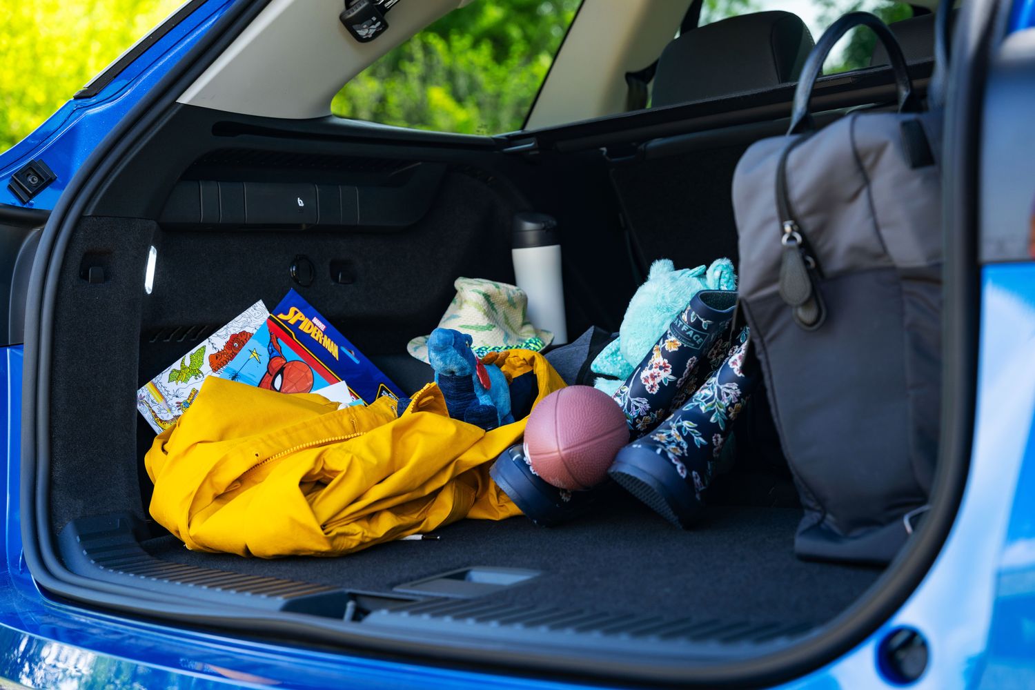 The large boot of the Skoda Kodiaq, filled with everyday family essentials.