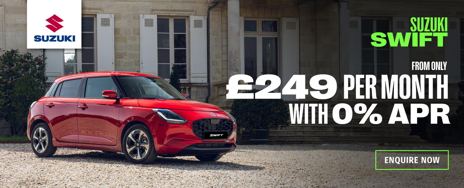 Suzuki Swift from only £249 per month with 0% finance