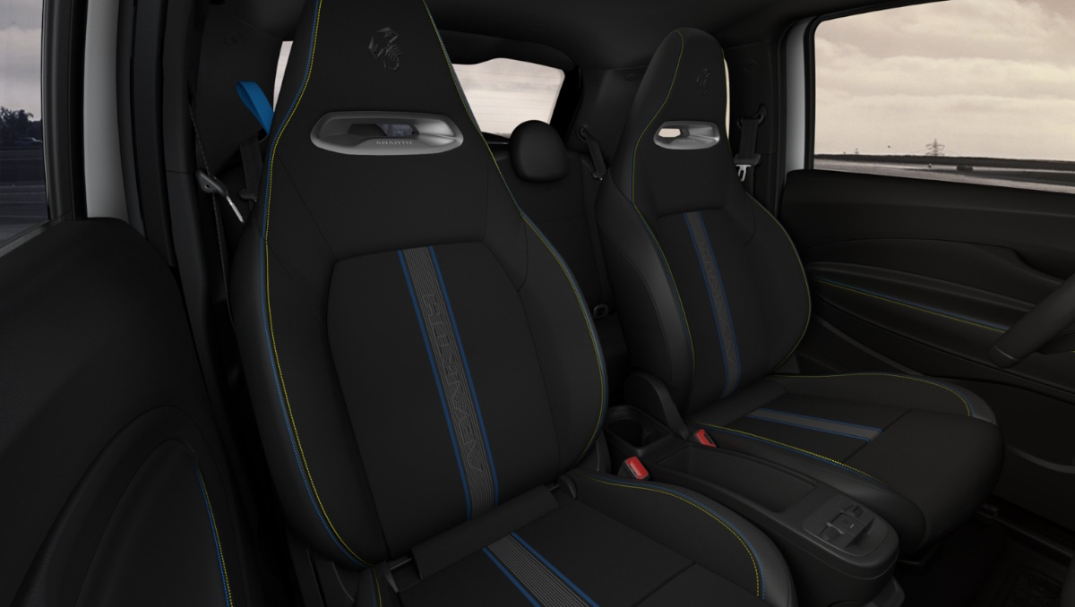 interior of abarth 500e