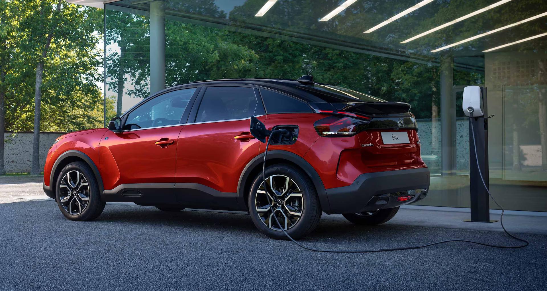 Red Citroen C4 electric charging