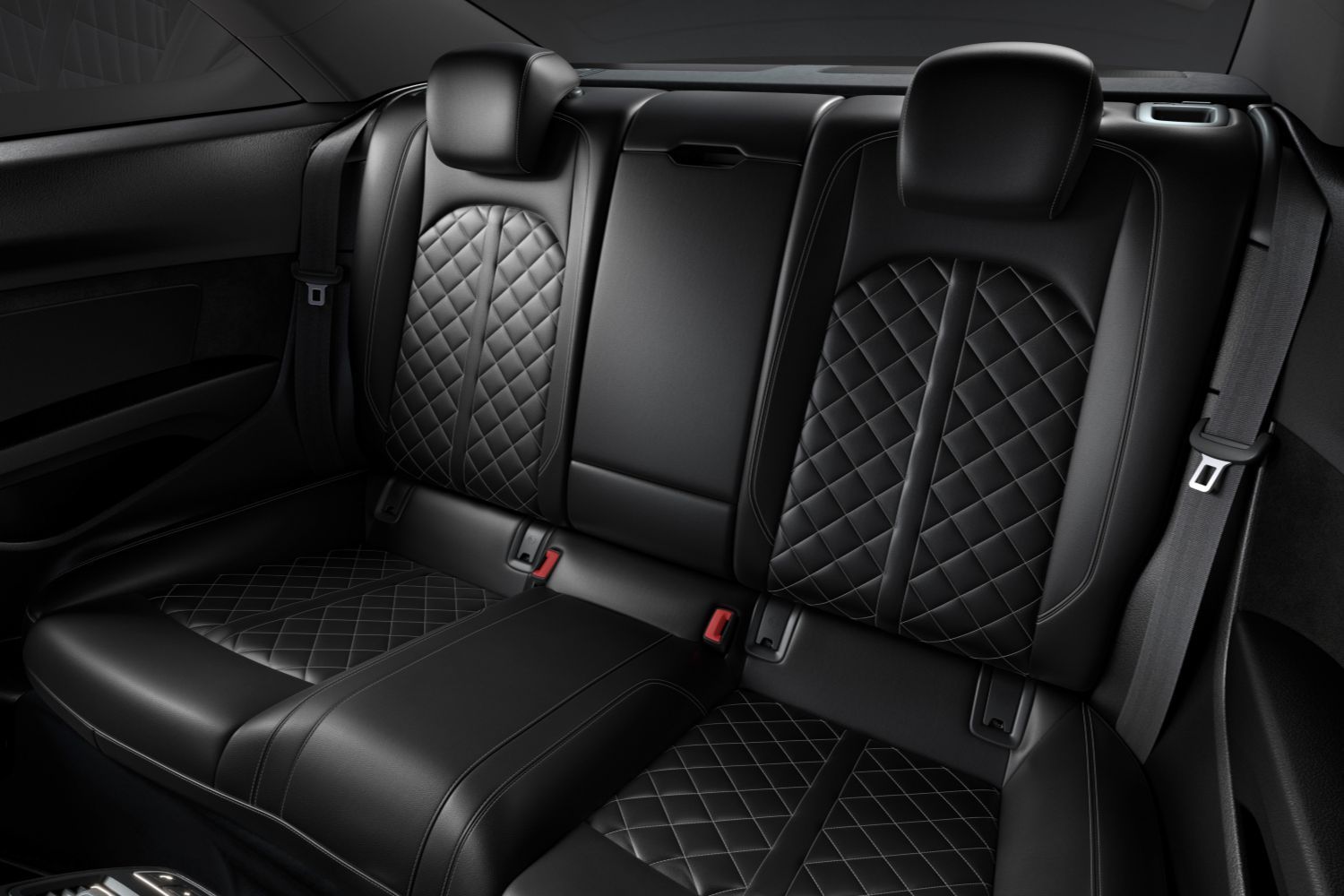 New Audi S5 Coupe interior leather seats, passenger rear seats.
