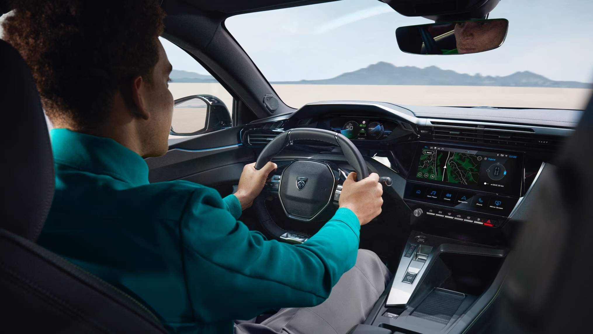 Man driving Peugeot 408