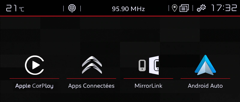 Citroen Android Auto Infotainment screen
