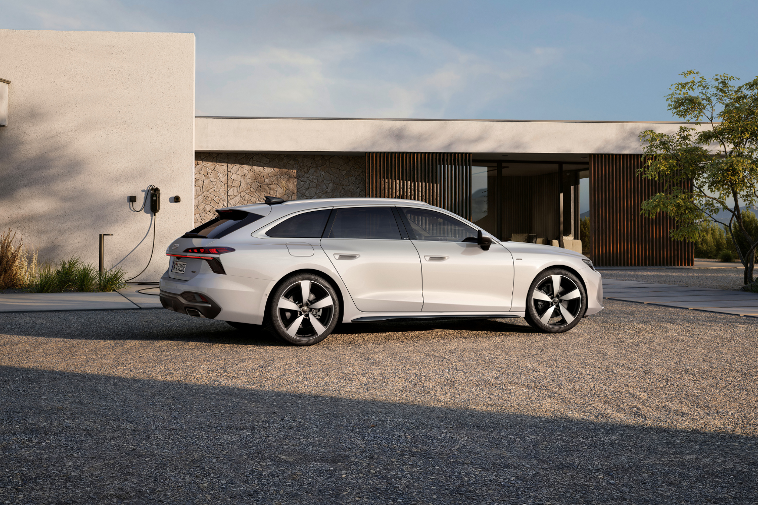 New Audi A6 Avant TFSI e, available at Belfast and Portadown Audi, charging at home