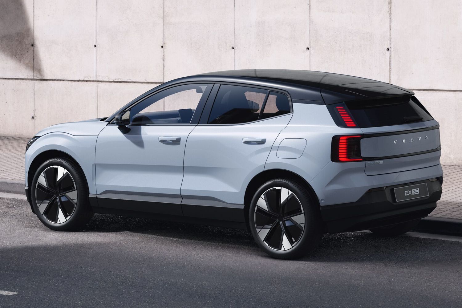Rear view of the Volvo EX30.