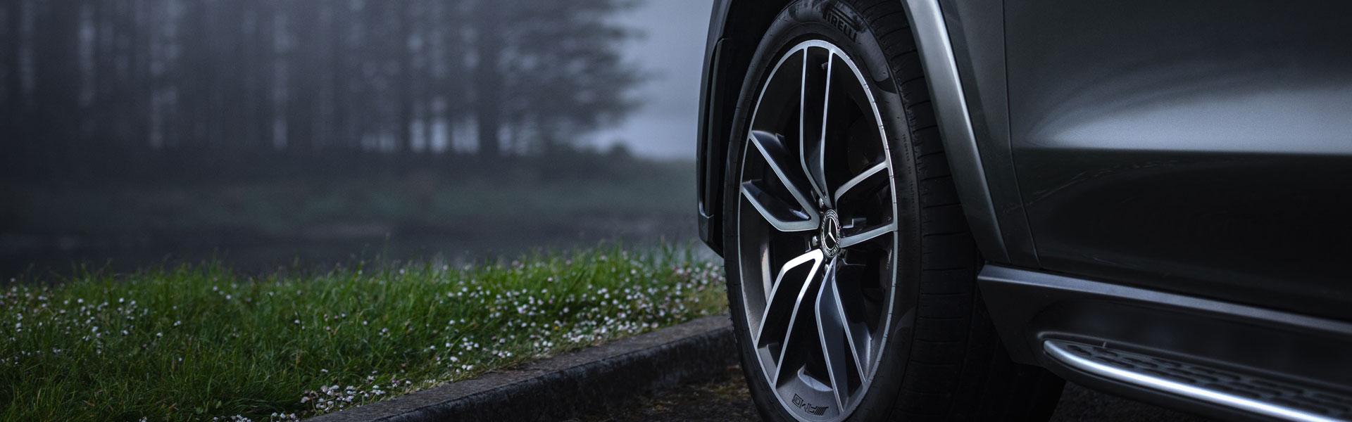Close-up of a Mercedes-Benz C-Class Alloy wheel