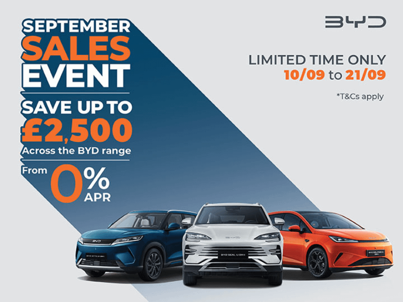 BYD September Sales Event 2026 at Startin BYD Redditch