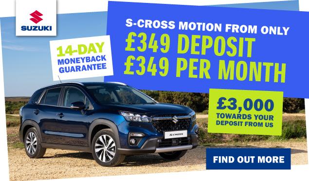 The Suzuki S-CROSS is available to buy from Richmond Motor Group from only £349 deposit, £349 per month