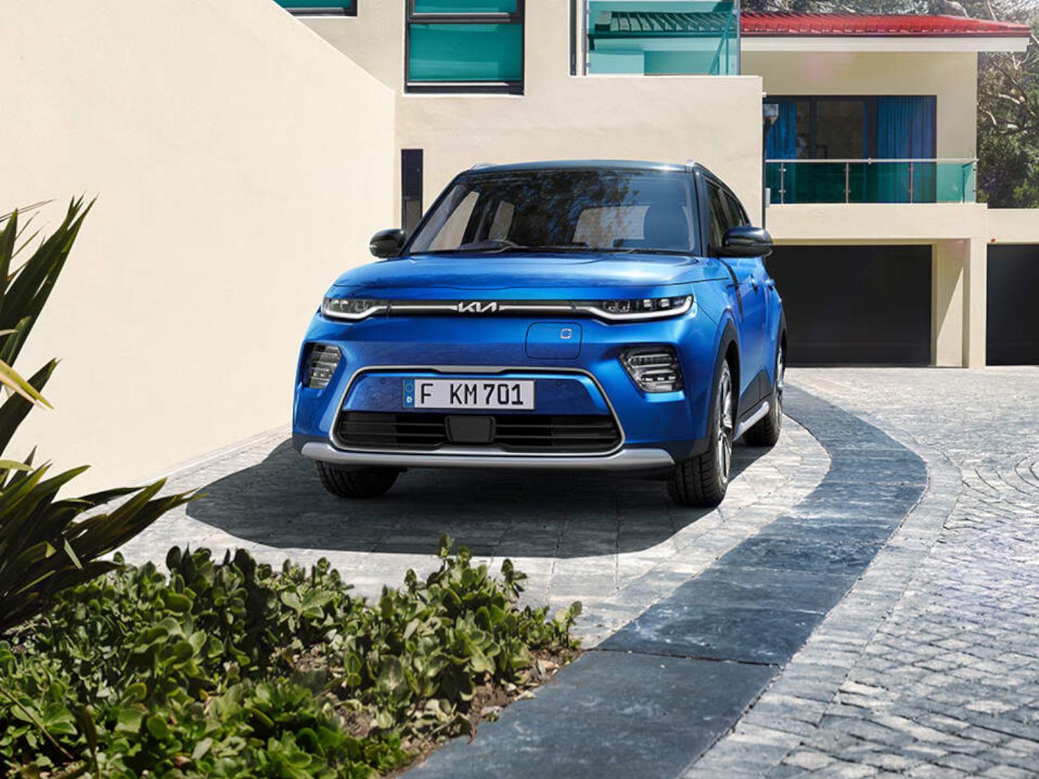 Blue Kia Soul EV