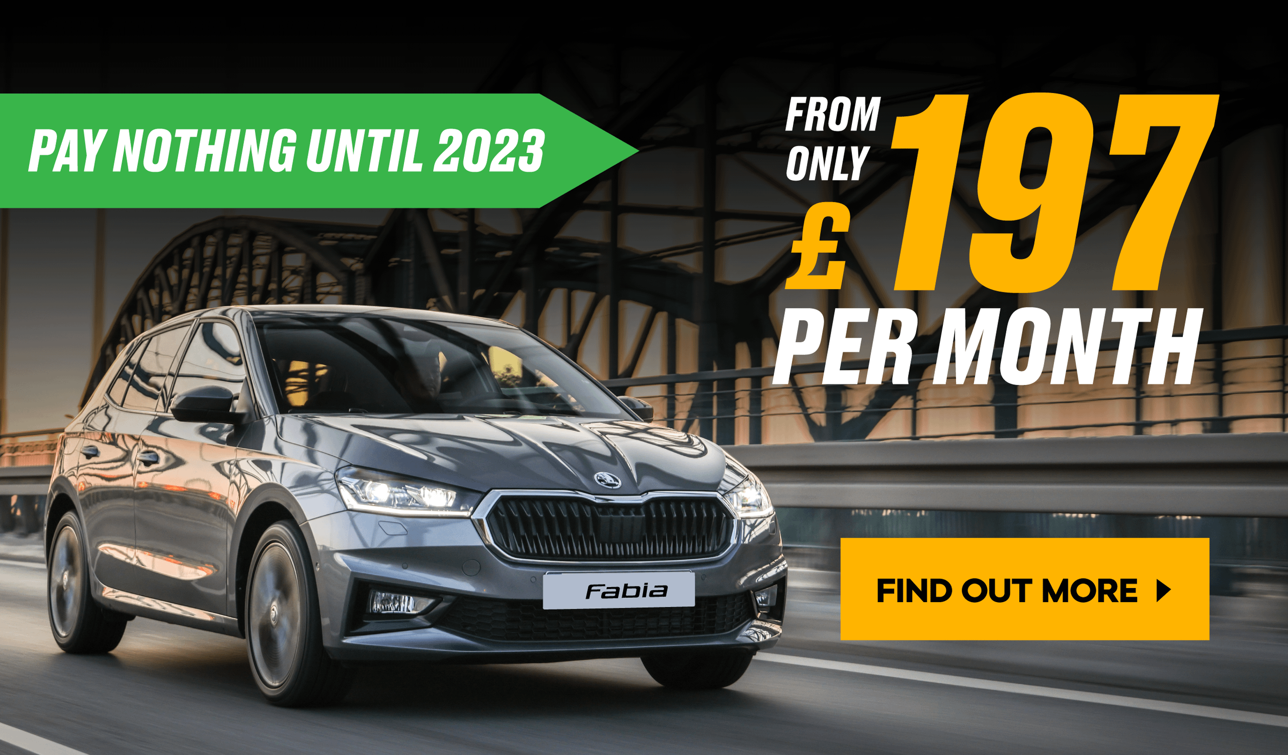 SKODA Fabia Offer - From £197 Per Month - Homepage Banner
