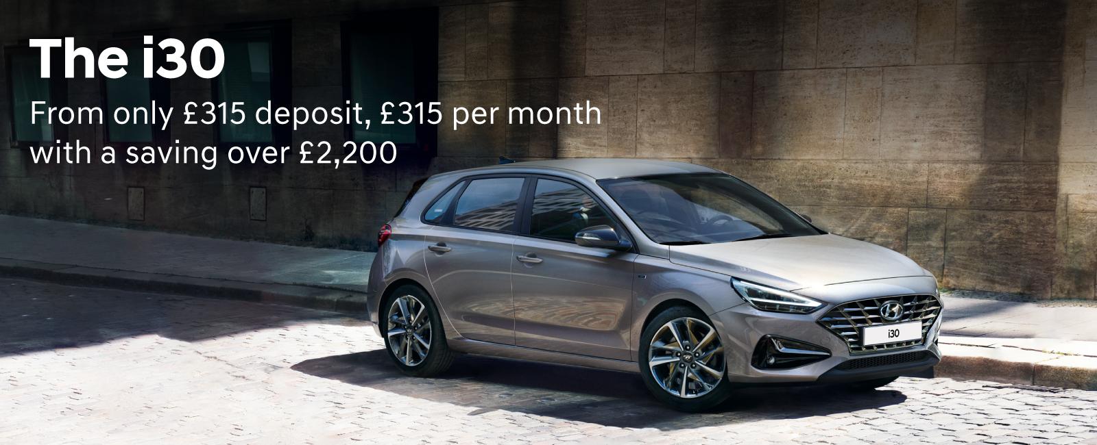 The Hyundai i30 from only £315 deposit, £315 per month