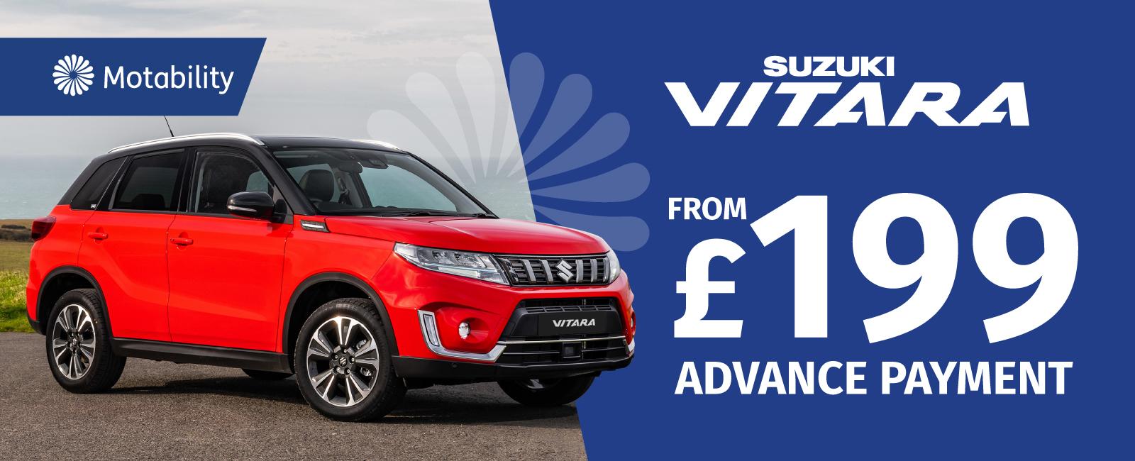 The Suzuki Vitara on the Motability Scheme from £199 Advance Payment