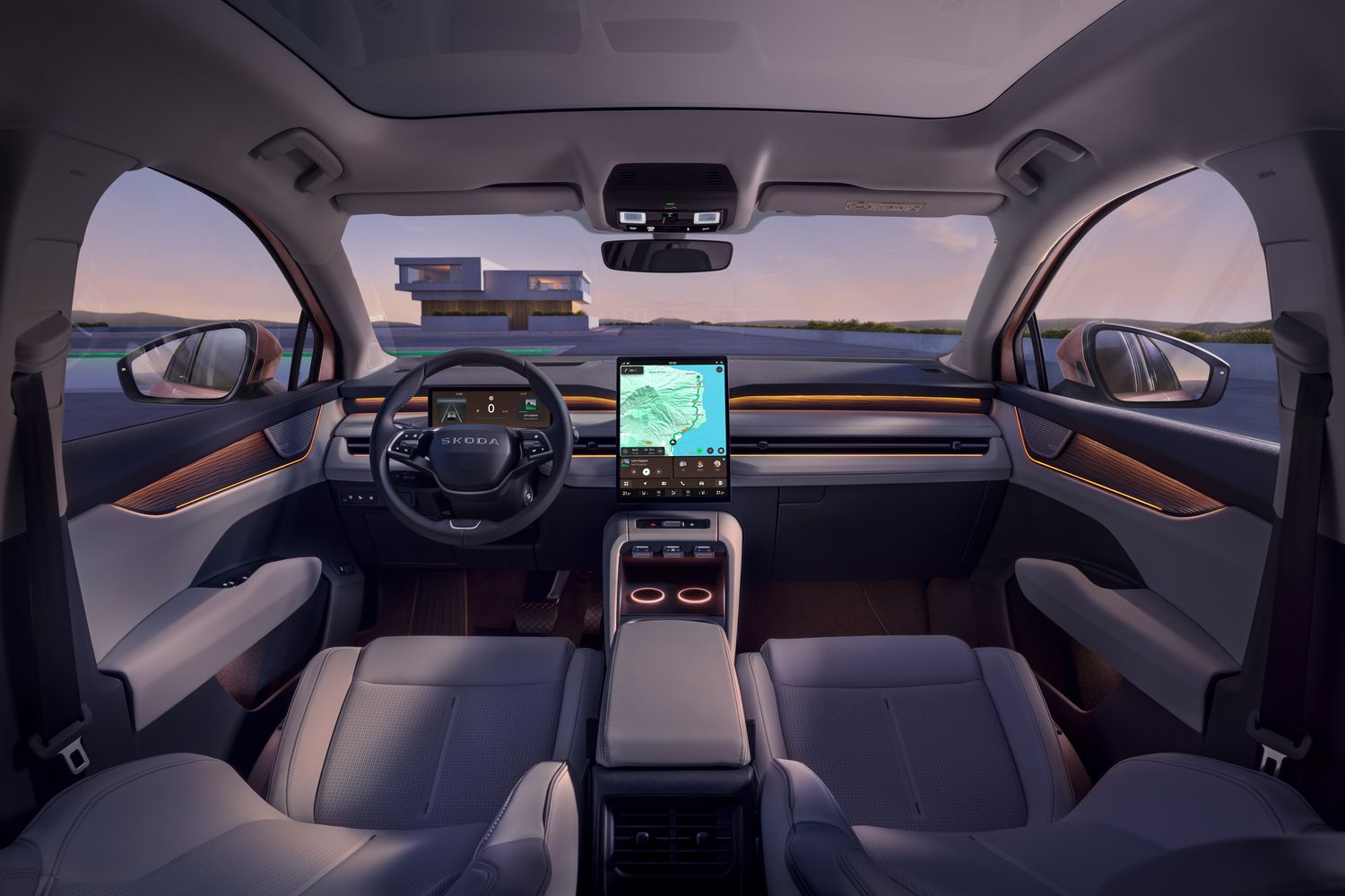 Interior view of the new Skoda Peaq technology, available at Agnew Skoda