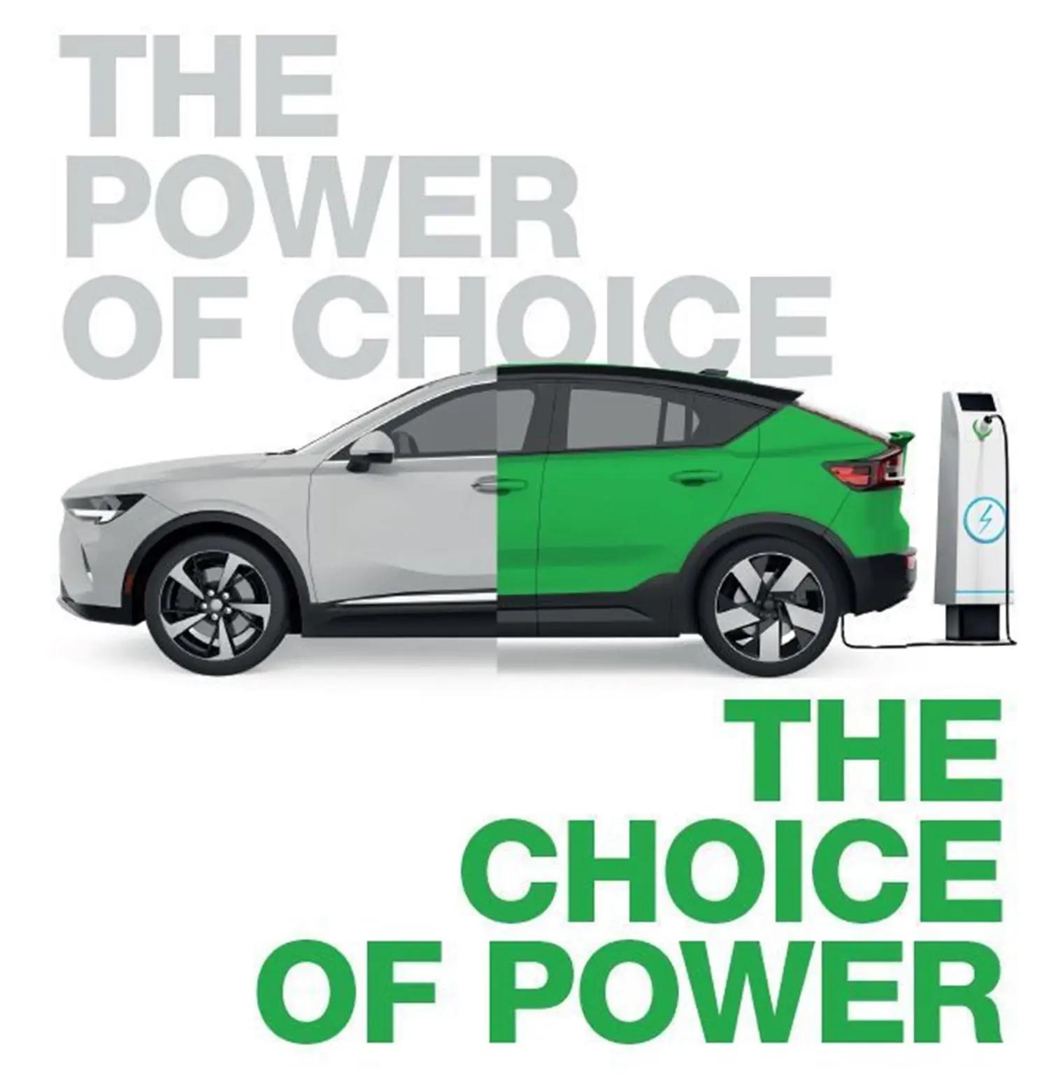 Electric car being charged highlighted in green to symbolise how environmentally friendly driving electric is