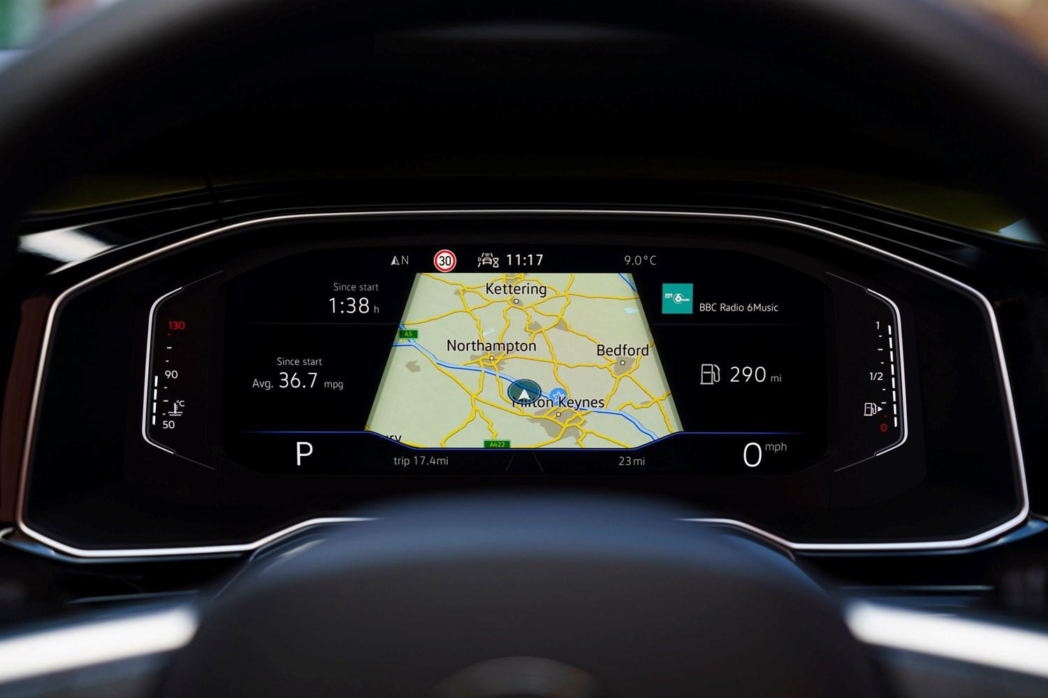 Close-up of the central dashboard within the all-new Volkswagen Taigo