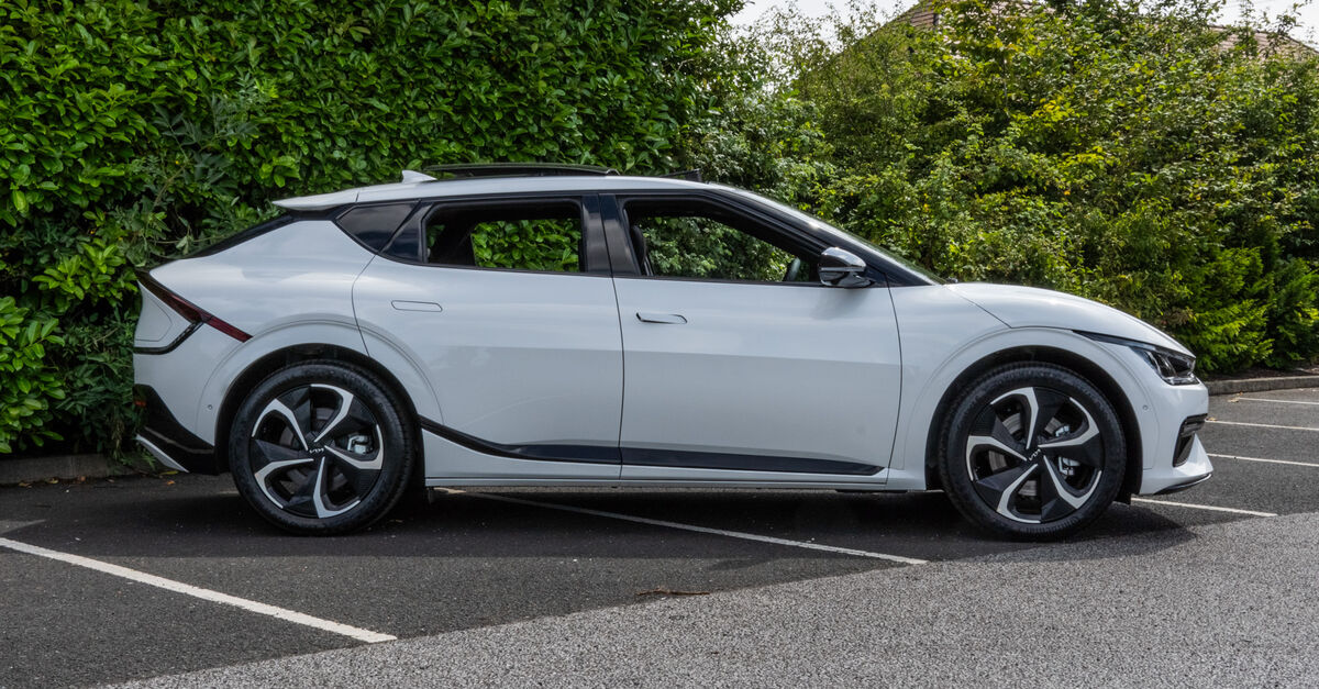 Side-view of Kia EV6 in white