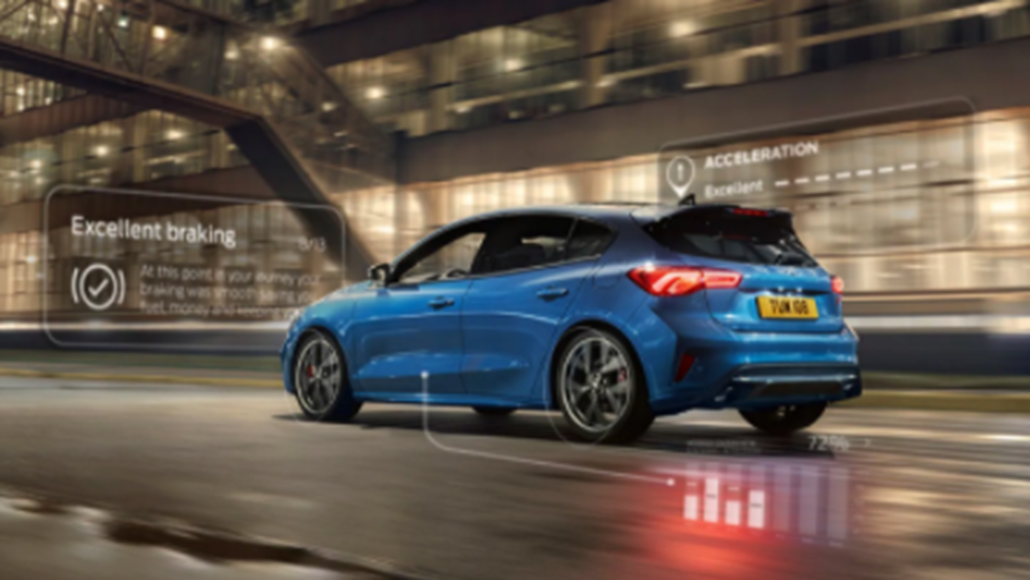 Safety features on Blue Ford 