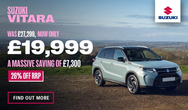 The Suzuki Vitara is available to buy from Richmond Motor Group with a £7,300 discount off RRP